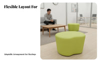 Modern Design S-Shaped Couch Irregular Shape Lobby Sofa Combinable Public Seating Rounded outline for Office Visitors, Interior Designers, Business Owners, Reception Area, Training Center, Waiting Room, perusing Corner