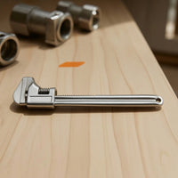 Straight-Handle Adjustable Pipe Wrench Metal Pipe Wrench Heavy-Duty Adjustable Spanner Portable for Plumbers, Mechanics, Plumbing, Workshop, Vehicle Repair