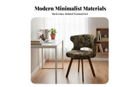 Multi-Purpose Upholstered Swivel Stool with Cutout Back Ergonomic Design Rotating Armchair with Fixed Legs Curved-Back Backrest Desk Chair Anti-Slip Foot Pads for Home Office Workers, Students, Homeowners, Study Room, Bedroom, Vanity