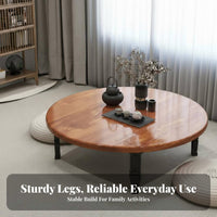 Space Saving Foldable Low Table Minimalist Design Tatami Dining Table Sturdy Legs Low Profile Sitting Desk Wide Tabletop for Apartment Dwellers, Families, Meditators, Small Areas, Living Room, Bedroom