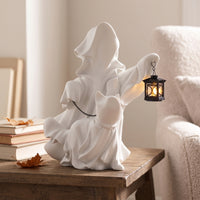 Statue with Light Festive   with Walking Cat Matte Ornament for Mantel