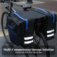 Rainproof Bike Rear Rack Bag Large Capacity Bike Pannier Bag Waterproof Mountain Bike Saddlebag Sturdy Material for Touring Cyclists, Commuters, Commuting, Outdoor, Grocery Shopping