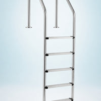 5-Step Pool Ladder Easy to Install Stainless Steel Pool Ladder Drillless for in-Ground Pools