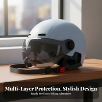 Electric Bike Helmet 3C Certified Half Shell Helmet Sun Protection Secure Headwear for Motorcyclists, Women, Daily Commute, Street Biking, Outdoor