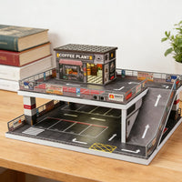 1:64 Scale Parking Garage Detailed Model Garage High-Resolution Details Model Car Parking Lot Scene for Hobbyists