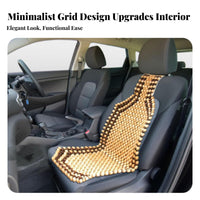 Breathable Wooden Bead Seat Cushion Natural Wood Beads Wooden Bead Seat Cover Universal Fit for Truck Drivers, Summer Driving, Long Drives