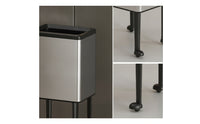 Modern Rectangular Waste Basket Lidless Trash Bin with Wheels Easy to Clean Wastebasket Long-Lasting for Dining Room