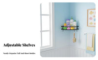 Drillincluded Installation Adhesive Corner Holder No Drilling Adhesive Wall Shelf Set Waterproof Bathroom Organizer Space-Saving for Homeowners, Families, Students, Shower, Restroom, Powder Room, Kitchen