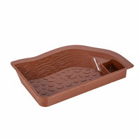 Double-Function-Function Turtle Soaking Pool Easy to Clean Turtle Feeding Station with Water Bowl Non-Slip Surface Tortoise Water Bowl with Ramp Thickened Material for Terrarium, Vivarium