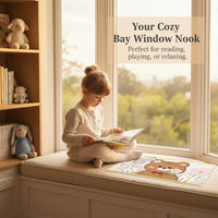 Cartoon Lamb Velvet Bay Window Cushion, All-Season Balcony Mat, Skin-Friendly Bedroom Bedside Rug