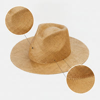 Woven Grass Hat with Wide Brim Soft Panama Hat Packable Foldable for Travelers, Vacation