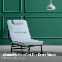 Foldable Design Adjustable Folding Lounger Multifunctional Adjustable Padded Lounger Space-Saving Lounge Recliner No Assembly Required for Office Workers, Students, Living Room, Outdoor, Bedroom, Meditation