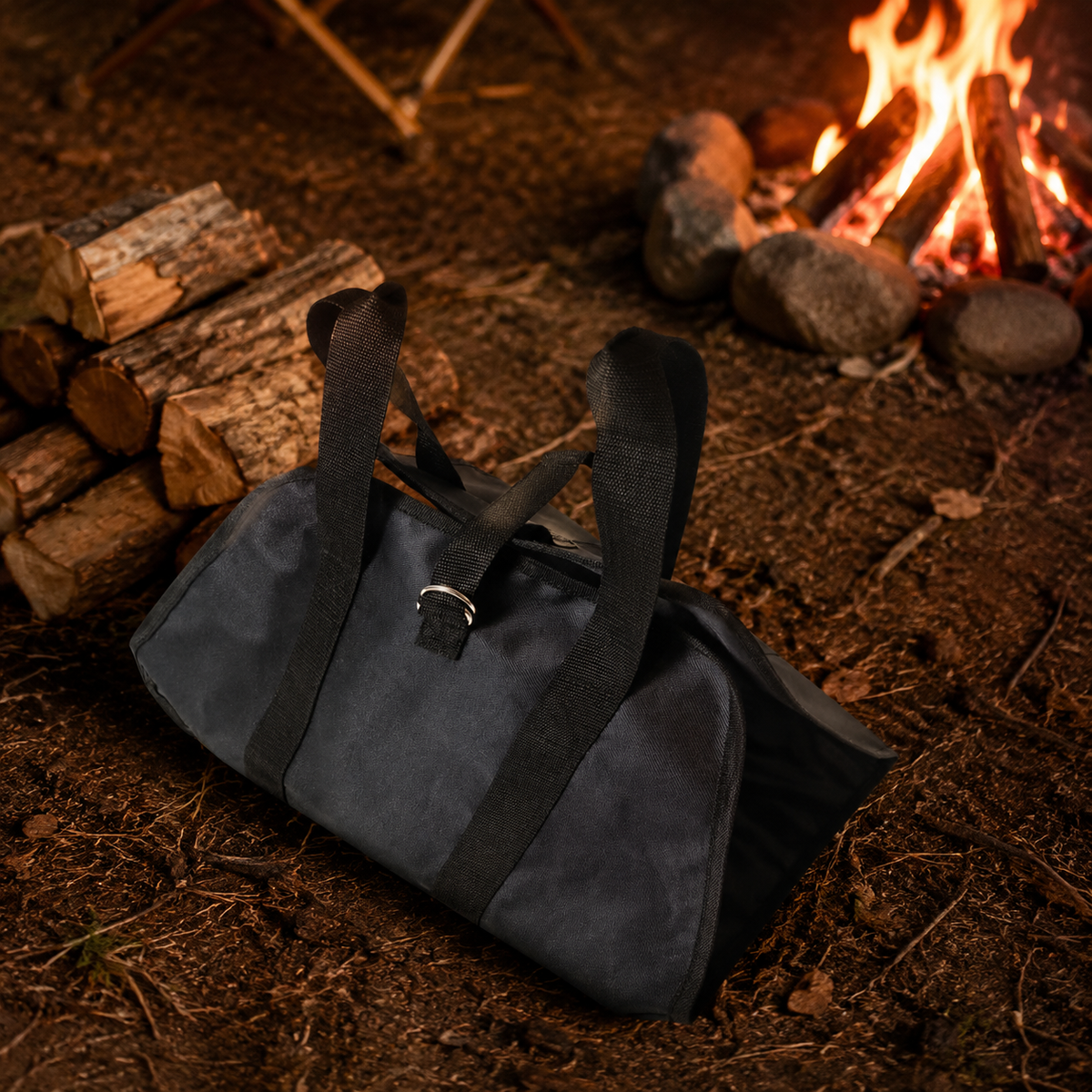 Firewood Bag Log Carry Firewood Stove Bonfire Camping 600D Oxford 101x47cm Portable Waterproof Large Capacity
