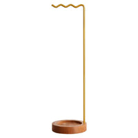 New Chinese Style Brush Rack with Glass Material and Metal Wave Design