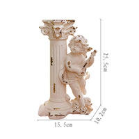 Candle Holder with Vintage Angel Candle Holder Antique-Style Candlesticks for Decorators, Brides, Mantel, Wedding, Photo Shoots