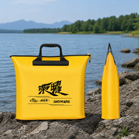 Durable Fishing Bag, Waterproof Fishing Backpack with Zipper, Yellow Fishing Bag for Carp Anglers, with Shoulder Strap
