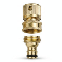 Leak-Resistant Brass Hose Connector Pair Knurled Grip Garden Hose Quick Connector Black Sealing Rings Quick Connect Coupler American Thread