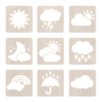 9 Pieces Moon and Stars Stencil Easy to Use Sun and Atmospheric Stencil Reusable Painting Template for School Project