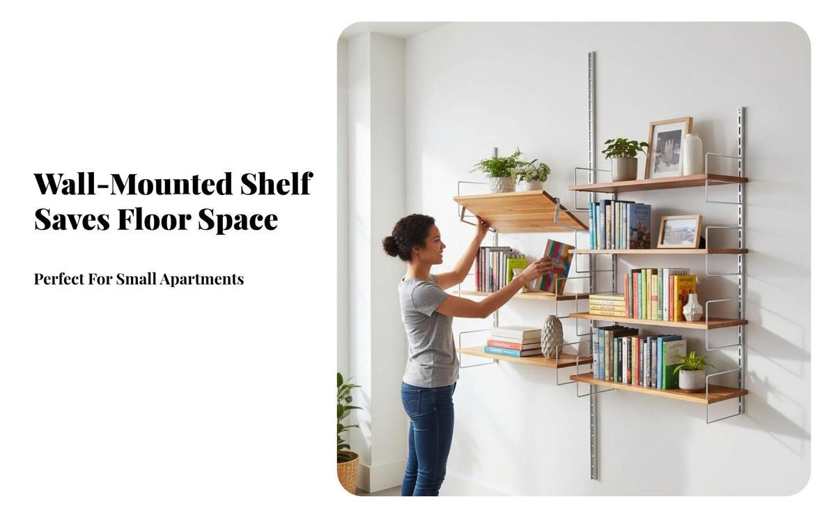 Retro aesthetic Adjustable Bracket Shelving System Space-Saving Adjustable Shelving System configurable Design storage unit Multi-Functional for Book Lovers, Students, Homeowners, Home Office, Study Room, Bedroom, Kitchen