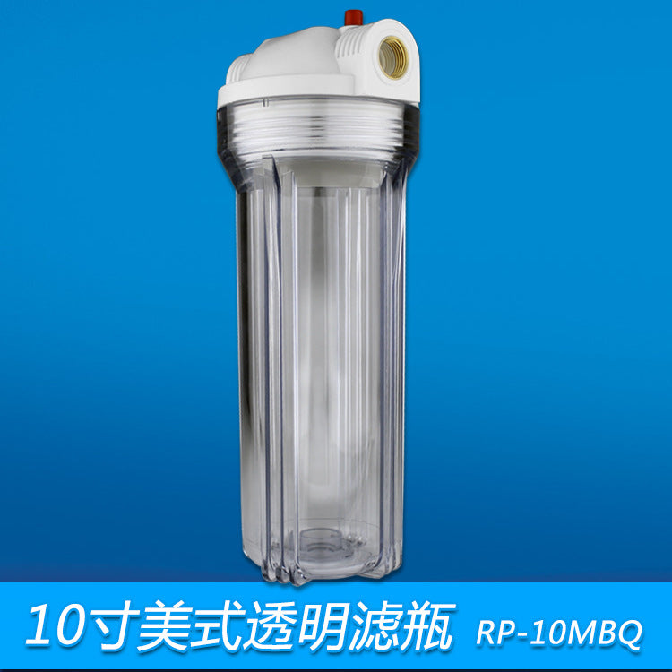 10-inch Water Filter Housing with Pressure Release Valve, Transparent Thickened AS Material