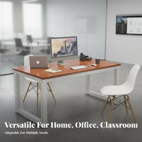 Simple Computer Desk Scratch-Resistant Simple Office Desk Wide Tabletop Metal Frame Work Table for Students, Adults, Study Room, Bedroom