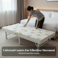 Foldable Design Folding bed with Mattress Space-Saving Portable Guest Bed Easy Assembly Temporary Bedding Sturdy Frame for Students, Office Workers, Hotel, Dormitory, Small Apartment, Dorm Room