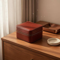 2 Compartment Watch Box Shielding Double Watch Travel Case Soft Suede Lining Sturdy Hard Shell for Travelers