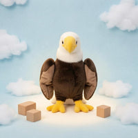 Bald Eagle Stuffed Embroidered Eyes Standing Eagle Stuffed Soft Long-Lasting