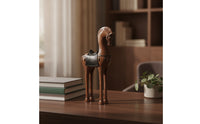 Horse Figurine with Pedestal Decorative Horse Figurine Minimalist Sculpture for Living Room, Office, Study