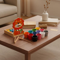 Hand-Eye Coordination Lion Feeding Fine Dexterity Skill Toy Early Education Montessori Color Sorting Set for Toddlers, Preschoolers, Kids 3+