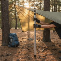Telescopic Aluminum Alloy Awning Pole 2.3m Adjustable 3-Section Tent Door Extension Portable Support Rod