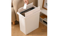 Trash Can with Press Push-down Lid Minimalist Trash Bin with Press Lid Rectangular Waste Bin for Bedroom