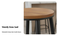 Nordic Design High Stool with Backrest Minimalist Design High Stool with Low Backrest Sturdy Frame Bar Chair Easy Assembly for Homeowners, Adults, Business Owners, Cafe, Restaurant, Kitchen, Living Room