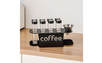 Countertop Coffee Bean Display Rack Metal Coffee Bean Rack with Glass Jars Sealed Stand Space-Saving for Kitchen