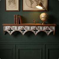 Openwork Ornate Wall Ledge Artisanal Look Carved Wall Shelf Easy to Install French Country Shelf Space Saving