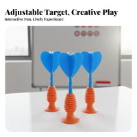 Suction Disc Thrower Sticks to Even Surfaces Sticky Thrower Game Silicone Throwing Toy Target Stickers Included