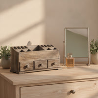 Desk Organizer with Drawers Vintage Desktop Organizer 3-Drawer for Dressing Table