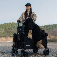 Heavy Duty Folding Utility Wagon Portable Folding Wagon All-Terrain Foldable Utility Cart Compact for Campers, Camping, Picnics, Beach