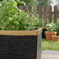 Artificial Plant Arrangement with Planter Box for Indoor and Outdoor Decor