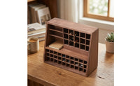 Wooden Lipsticks Holder Multifunctional Desktop Organizer with Compartments Versatile Makeup Holder for Vanity, Dorm Room