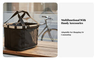 Easy Install Quick Release Handlebar Basket Multifunctional Quick Release Cycle Basket Foldable for Picnics