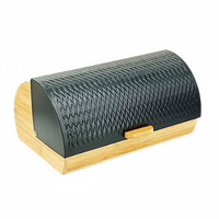 Wood Bread Box Food Metal Lid Bread Box Easy to Clean Breadbox Holder