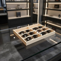 Multi-Compartment Eyewear Tray Wood Construction Eyeglass Display Organizer Thickened Board Wooden Sunglasses Tray for Retailers, Drawer
