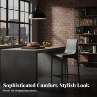 Nordic Design Saddle Seat High Stool with Backrest Light Luxury Saddle Seat Stool Modern Minimalist Counter Chair utilitarian Design for Bar Owners, Interior Designers, homeowners, Kitchen Island, Pub, Restaurant, morning dining corner