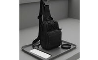 Large Capacity Men's Chest Pack Wear Resistant Sling Bag Water Repellent Single Strap Backpack Breathable Back Panel for Sports, Travel, Hiking