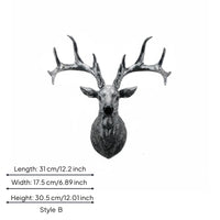 3D Deer Head Wall Mount Detailed Deer Head Wall Decor Realistic Antlers Rustic for Living Room, Entryway, Hallway