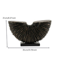 U-Shaped Sculpture Ribbed Tabletop Accent Bold for Shelf, Interior Designers