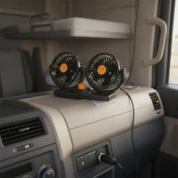12V Dual Head Car Fan Universal Double Head Car Fan Easy to Install Powerful for Commuters