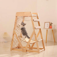 Cat Activity Tree Perch with Sisal Scratching Posts, 3-Level Wood Indoor Tree for Cats Climbing, Stable Structure Furniture for Apartments