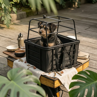 Metal Pet Enclosure Basket Latch Front Pet Transport Black